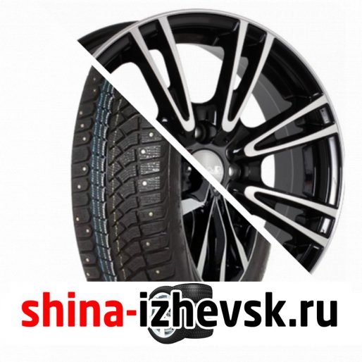 Колесо в сборе Viatti Brina Nordico (V-522) 205/65 R15 T 94 + СКАД Пантера 6xR15 4×114.3 ET45 DIA67.1 Черный глянцевый с полированной лицевой поверхностью в Ижевске